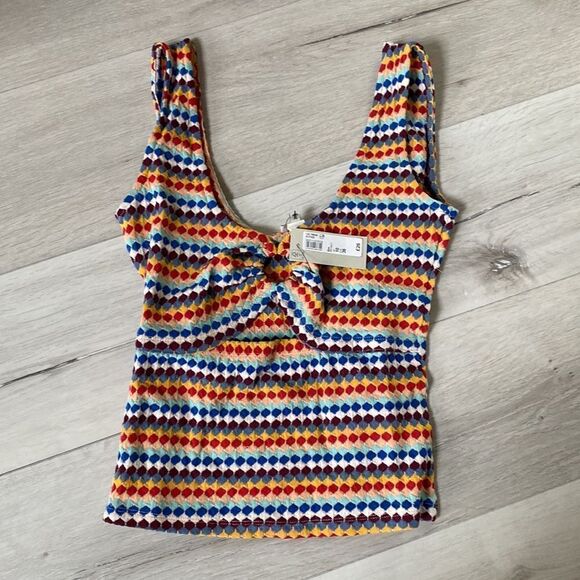 RIVER‎ ISLAND BLUE STRIPE CUT OUT TOP 6 NWT - Picture 4 of 7